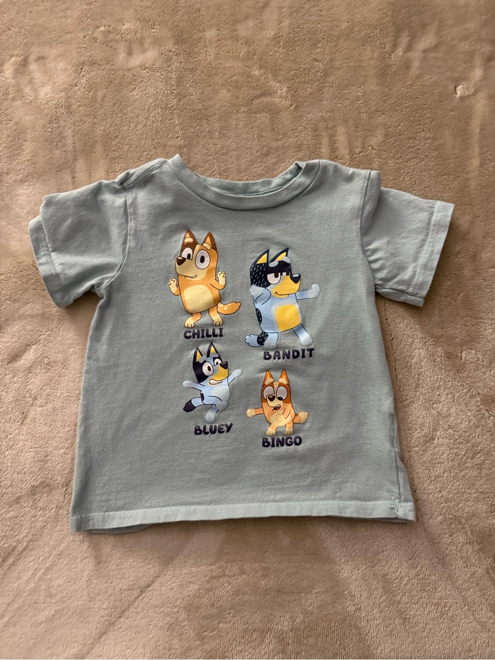 Bluey Characters Light Blue Kids T-Shirt